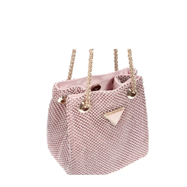 Guess Mini sac seau Zalina strass-Femme Sac Porté Main | Sac Porté Épaule