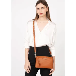 Lancaster Petite pochette en cuir Dune-Femme Sac Porté Bandoulière / Porté Travers | Sac Porté Main