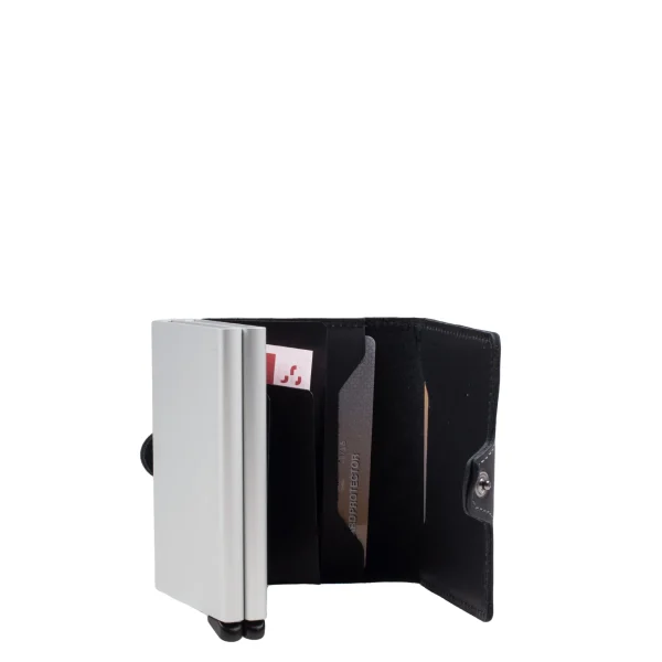 Secrid Porte-cartes en aluminium et cuir Twinwallet – 12 cartes-Femme Porte Cartes | Porte Cartes