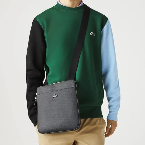 Lacoste Sacoche plate en cuir Chantaco-Homme Sacoche Bandoulière